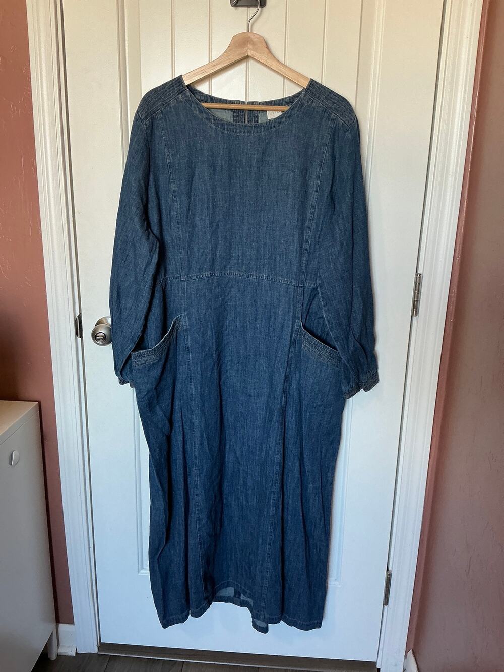 NWOT Poetry Denim High Neck Shift Dress W14 Indigo